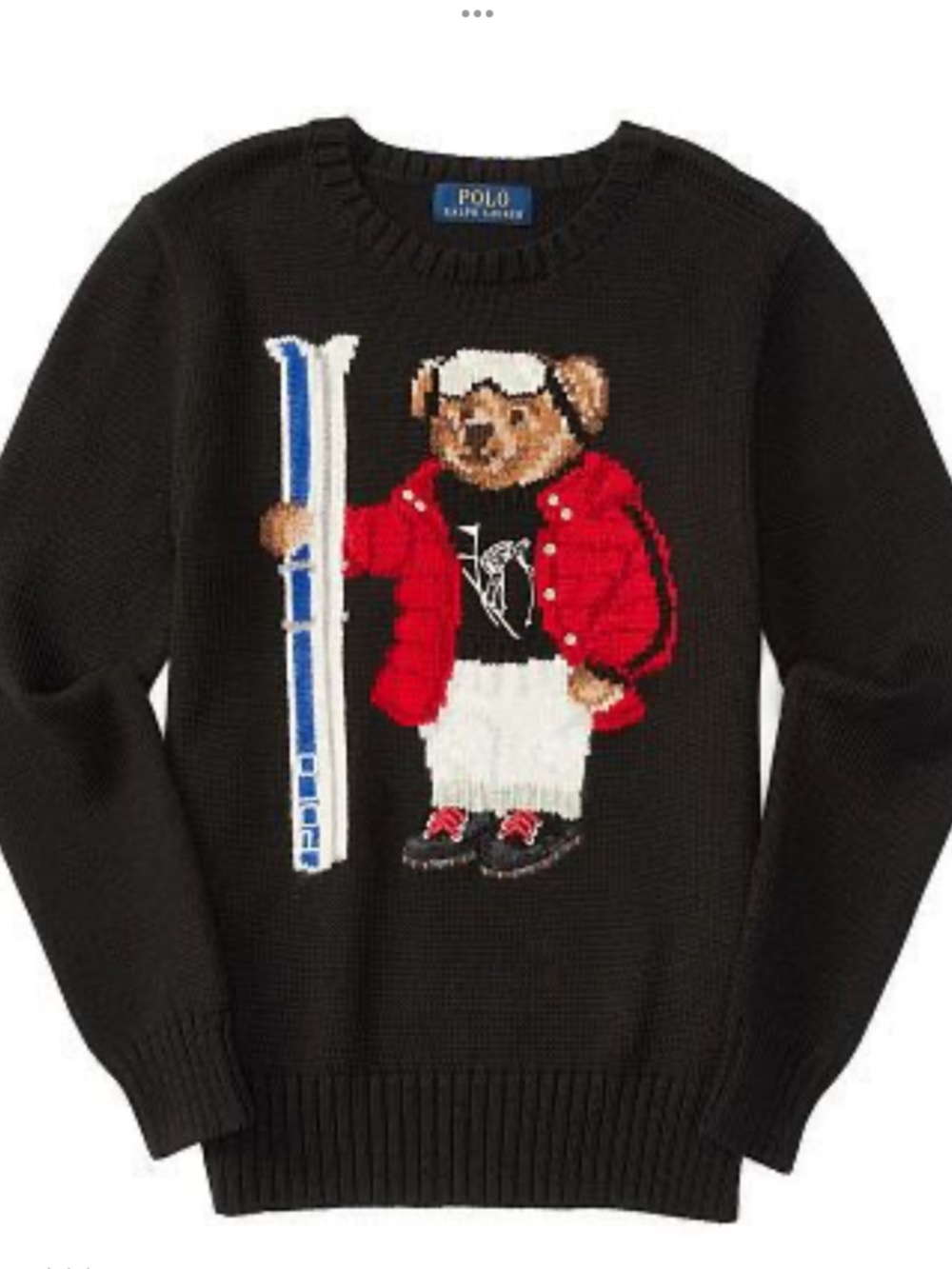 POLO RALPH LAUREN “SKI BEAR” 100% COTTON COZY KNIT SWEATER